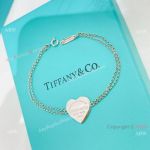 Copy T I F F I NY & C o Heart Tag Double Chain Bracelet S925 Silver